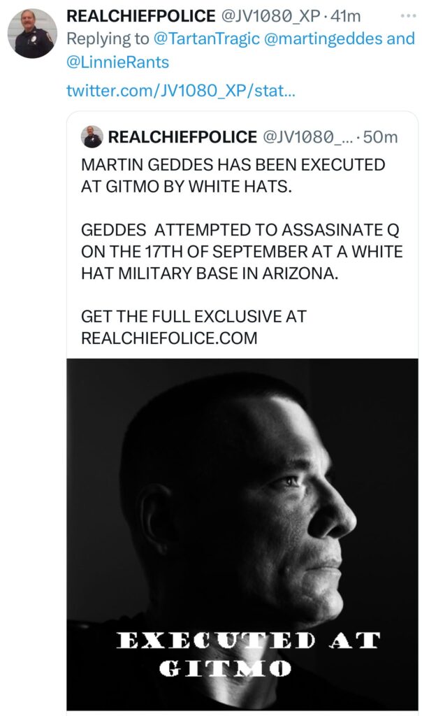 Martin Geddes executed at Gitmo by white hats